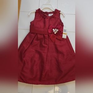 New Lilly bird Burgundy Rhinestone flower dress size 3T
